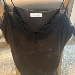 Anine Bing Belle Silk Lace Trim Camisole